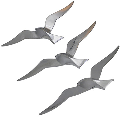 Aluminium Set Of 3 3 Seagulls